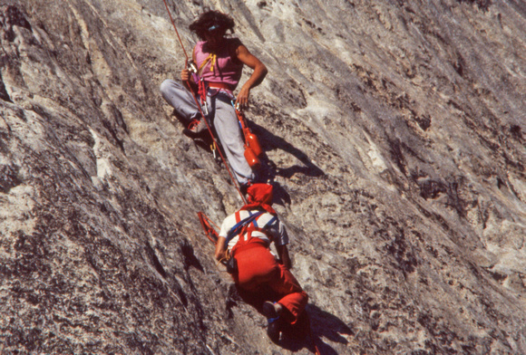 Yosemite rock climbers in action