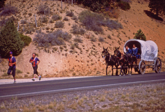 Runners and stagecoach