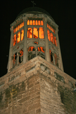 La Serena church at night