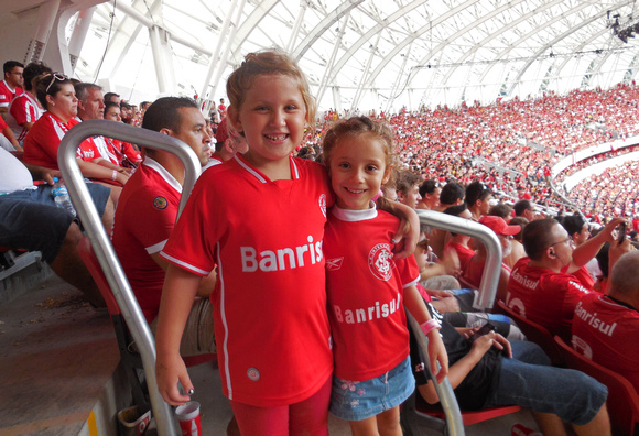 Two girls, Internacional stadium, Porto Alegre, Brazil