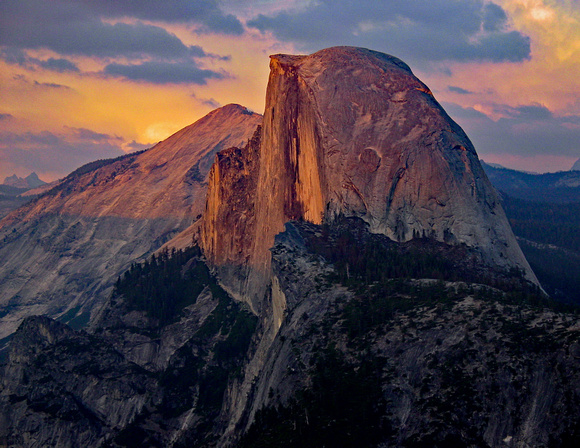 Yosemite Half Dome in orange light