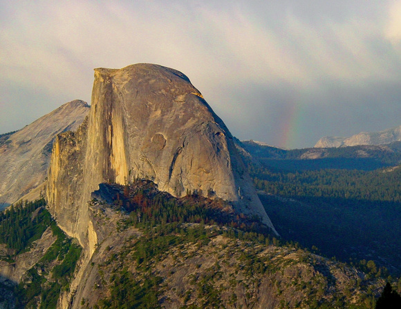 Yosemite Half Dome and rainbow