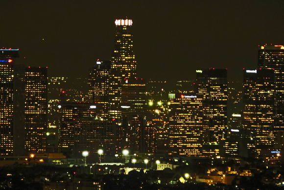 LA skyline at night