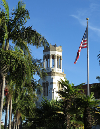 Santa Barbara church and flag