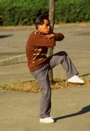 Hong Kong man doing Tai Chi