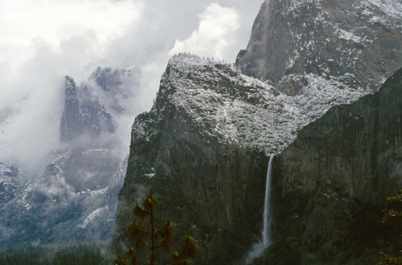 Yosemite Falls and clouds
