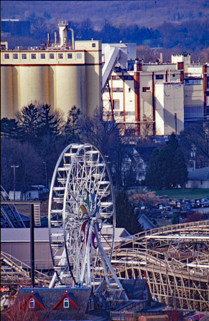 Ferris wheel and silos
