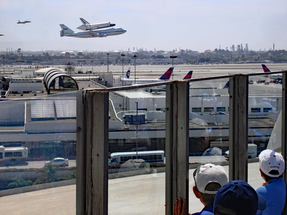 Space Shuttle Endevour landing at LAX atop 747, Sept. 21, 2012
