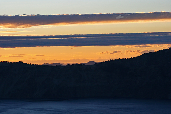 Crater Lake sunset looking NW